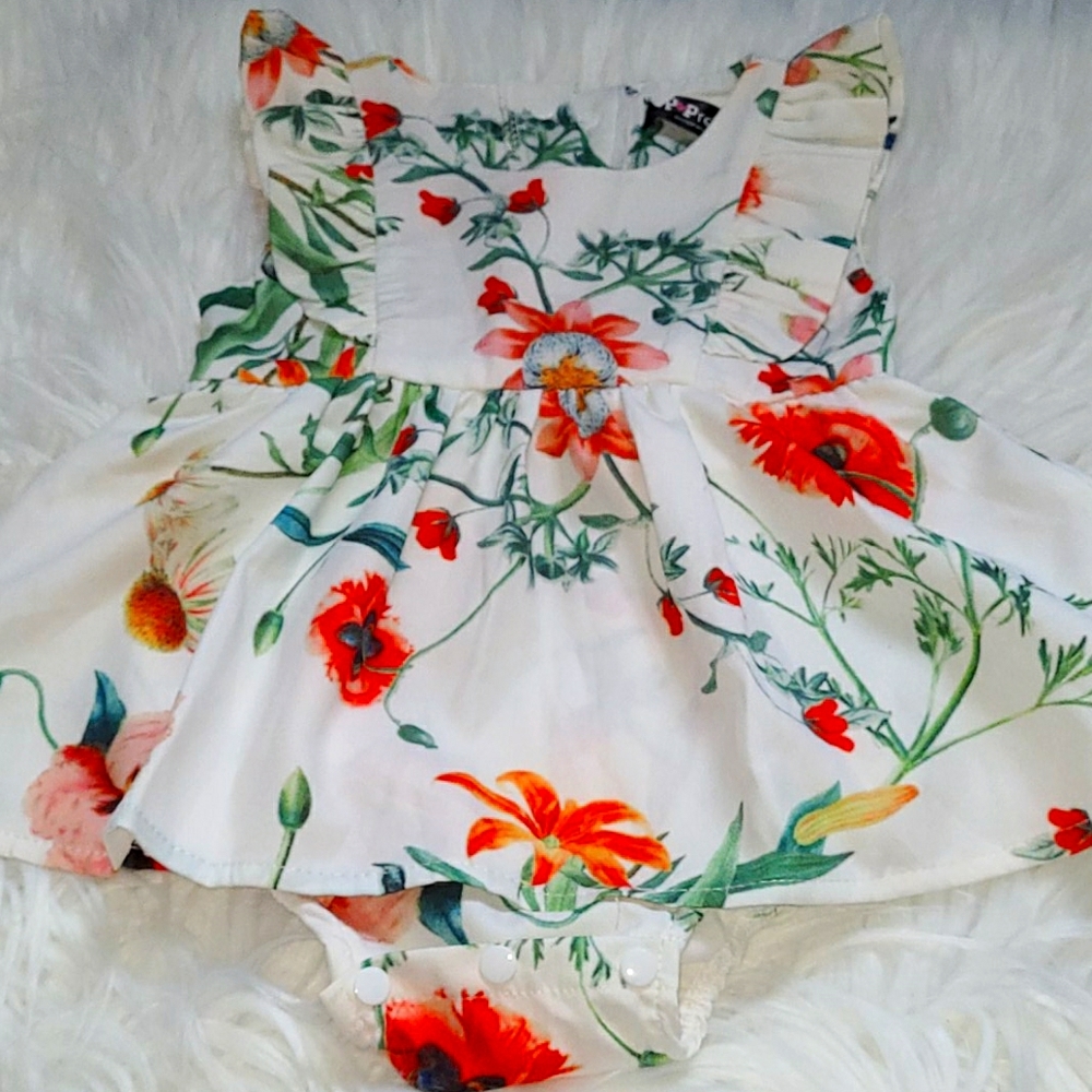 Babygirl floral printed dress-6-12mths